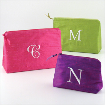 personalized silk cosmetic bags - small
